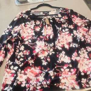 Floral Black and Pink Women's Top
